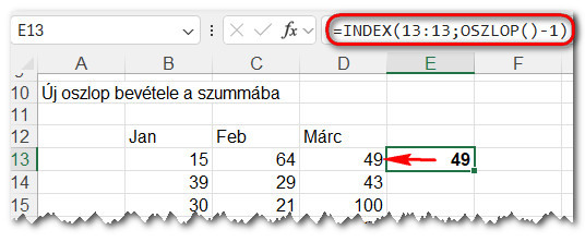 INDEX-és-OSZLOP függvény együtt